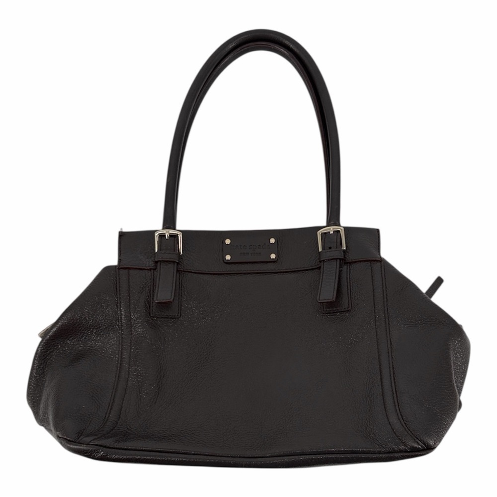 KATE SPADE Dark Chocolate Brown Pebble Leather Shimmer Shoulder Bag